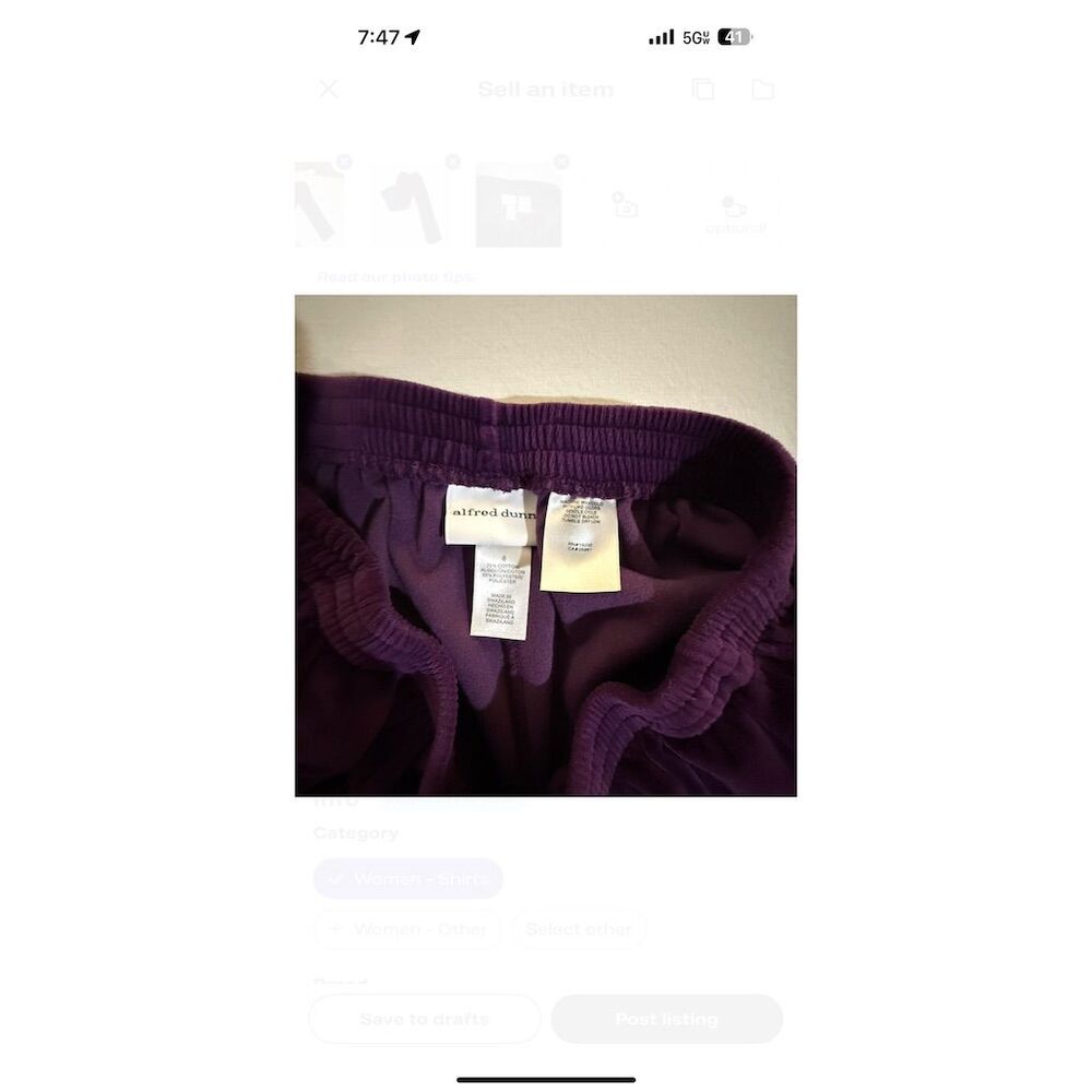 Alfred Dunner Women's Floral Top & Velvet Pants Set Purple Size S - Picture 8 of 9